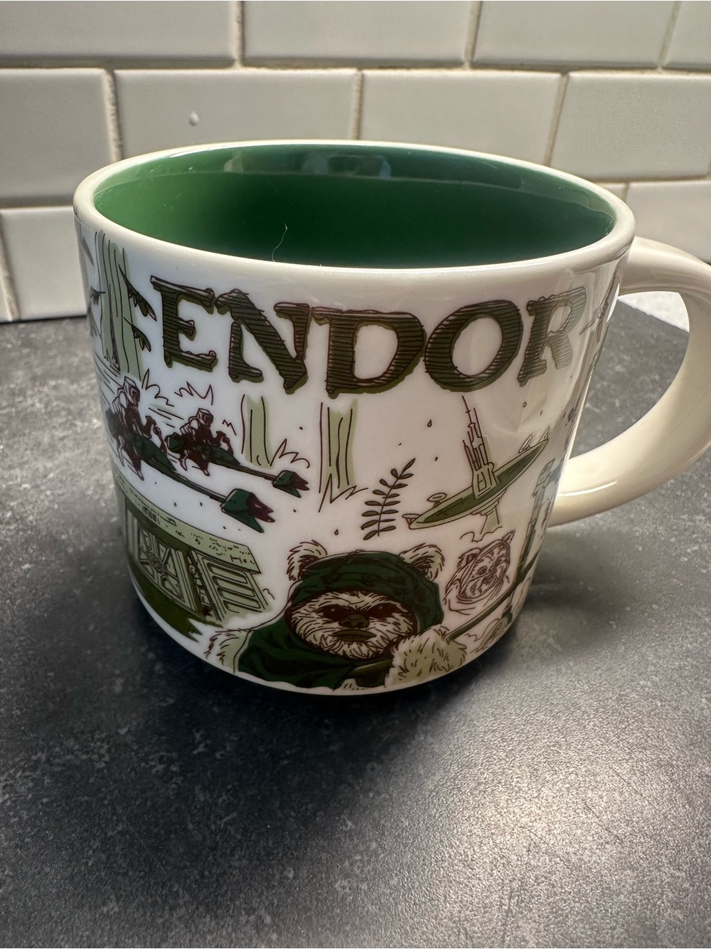Starbucks Star Wars Endor Ceramic Mug - Green and White